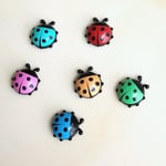 Ladybug 6 st/set Mini Ladybug Kylskåpsmagneter Kreativ Heminredning Söta Tecknade Kylskåp