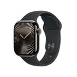 Apple Watch 10 Cell 42mm Skifer Titan med Svart Sport Band - S/M