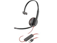 Poly Blackwire 3210 Monaural Usb-A Headset (Volymköp), Kabel, Kontor/Callcenter, 20 - 20000 Hz, 87 G, Headset, Svart