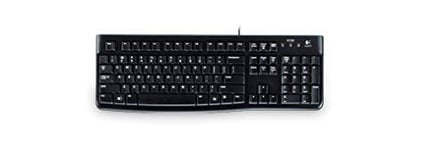 Logitech K120 Clavier sans Fil Business Windows, Plug-and-Play USB, Touches Silencieuses Ultra-Plates, Taille Standard, Etanche, Barre d’Espacement Incurvée, Clavier Ukrainien - Noir