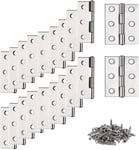 Charniere, Charnière Inox, 20 pcs Petite Charniere, Charnière, Charnière plate, Charnière pour La Maison Meubles Matériel Armoire Garde Porte Tiroir (avec 120Pcs M4 * 16mm Vis)