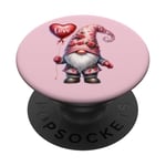 Pink Valentines Day Accessories Love Balloon Cute Gnome PopSockets Adhesive PopGrip