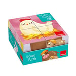 Goula 4 Cubic Puzzle-5 Illustrations sur Le thème des Animaux pour Enfant dès 2 Ans, 53467, Multicolore