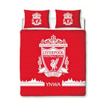 Liverpool FC Character World Official Double Duvet Cover Set, Tone Design | Red Reversible 2 Sided Football Bedding Cover Official Merchandise Including Matching Pillow Cases