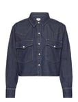 Lee Jeans Cropped Western Shirt Marinblå