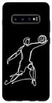 Coque pour Galaxy S10+ Croquis d'un garçon de volley-ball