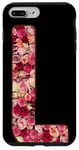 Coque pour iPhone 7 Plus/8 Plus Lettre L, motif floral rose