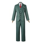 Mub- Anime  Cosplay Spy X Family Costumes Twilight Green Outfit Men's Suit Halloween Carnival Shirt Tie Vest Blond Wig Set Loid Forger XL