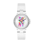 DKNY Montre pour Femme Chambers Quartz/3 Mouvement manuel Boîtier 36mm avec un bracelet en Polyuréthane NY6658