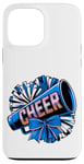 Coque pour iPhone 13 Pro Max Mégaphone Bleu et Pompons de l'Équipe de Cheerleading