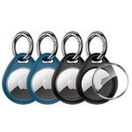 360° Protective Case for AirTag, [4-Pack] AirTags Keyring Holder,