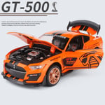 1/24 Mustang Shelby GT500 metalliseos Urheiluautomalli Diecasts Metal Lelu Automalli Ääni Valokokoelma Lasten