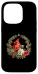 Coque pour iPhone 14 Pro Red Cardinal Christmas Bird Pyjama Merry Christmas