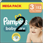 2 cartons Couches Bébé Baby-Dry Taille 3 6Kg-10Kg PAMPERS (224 couches)