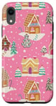 iPhone XR Preppy Pink Christmas Gingerbread House and Xmas Tree Winter Case