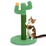 Cactus Griffoir pour Chat 50 cm - Happy & Polly Poteau Griffoir Chat en Corde de Tissu Résistant Jute Naturel - Grattoir Chat Base Stable pour Chatons et Chats Adultes d'Intérieur - Vert