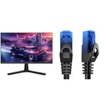 KOORUI 24 Inch Computer Monitor - FHD 1080P Gaming Monitor 165Hz VA 1ms, AdaptiveSync Technology & Ethernet cable – 15m – Network, patch & internet cable with break-proof design for maximum UK