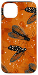 Coque pour iPhone 14 Plus Orange Abstrait Polka Dots Fly Fishing Apparel with Black