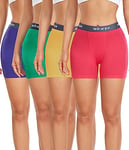 wirarpa Boxer Femme Coton Shorty Anti Frottement Shorts Caleçons Femmes 3'' Inseam Lot de 4 Multicolor Taille XL