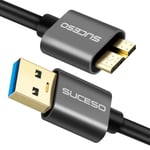 Câble USB 3.0 Mâle A vers Micro B 3.0 [0.5M] Cable et Synchronisation Compatible avec Disque dur externe WD,Toshiba Canvio,Galaxy S5,My Passport Elements, Seagate Maxtor, pour Ordinateur