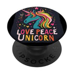 Licorne ludique avec des couleurs d'amour PopSockets PopGrip Interchangeable