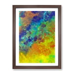 Many Rivers Abstract Framed Print for Living Room Bedroom Home Office Décor, Wall Art Picture Ready to Hang, Walnut A4 Frame (34 x 25 cm)