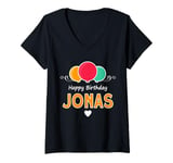 Womens Happy Birthday saying Jonas V-Neck T-Shirt