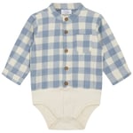 Hust&Claire GOTS Bertil Skjort-baby Body Ocean Melange | Blå | 86 cm