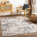 Livabliss AswardIndoor Outdoor Rug - Large Boho Rug for Living Room 120x170cm, Dining, Kitchen Rug - Vintage Patterned Neutral & Coloured Rugs, Waterproof, Stain Durable, Beige and Blue Rug