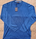 Hugo Boss mens blue selection silk v-neck knit jumper cardigan pullover top XXL