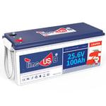 Timeusb Batterie LiFePO4 24V 100Ah BMS 100A intégré Batterie au Lithium 2560Wh, 10 Ans de Durée de Vie avec cellules LiFePO4 de Classe A, Parfaite pour Camping-car Campeur Stockage d'énergie Van