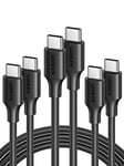 UGREEN Lot de 3 Câble USB C vers USB C PD 60W Câble USB Type C Charge Rapide Compatible avec iPhone 15 Plus Pro Max MacBook Pro iPad Air Galaxy S24 Plus Ultra S23 A54 Steam Deck Manette (0.5M)