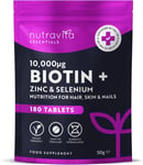 Nutravita Biotin Hair Growth Supplement 10,000mcg - Scientifically Proven to... 