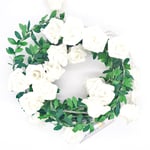 9,8ft Rose Rattan LED-ljusslinga med 20 lampor PE-blomsterslinga Juldekoration DIY-krans