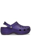 Crocs Classic Platform Glitter Clog - Purple, Purple, Size 3, Women