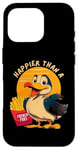 Coque pour iPhone 16 Pro Drôle unisexe Happier Than a Seagull with Fries