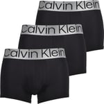 Calvin Klein - Men's Underwear Multipack - Low Rise - Calvin Klein Trunks 3 Pack - Signature Waistband Elastic - Black - Size S