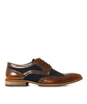 Joe Browns Homme Chaussures Richelieu à Lacets en Cuir et Daim Style Vintage Tissu Oxford, Marron/Bleu Marine, 40.5 EU