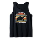 Retro Funny Turtle Lover Easily Distracted By Tortoise Cute Tank Top