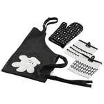 Prestige Disney Monochrome Kitchen Textile set - Apron and Single Oven Glove with Tea Towel Set of 2 - Black & White