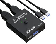 Commutateur Usb 3.0,Commutateur Usb Bidirectionnel 2 Pc,1 Entrée 2 Sorties/2 Entrées 1 Sortie,Commutateur Usb Pour Souris De Partage 2 Pc,Clavier,Avec 2 Câbles Usb Switch 3.0