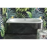 Baignoire asymétrique droite blanc avec bonde dorée avita slim +180x80