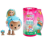 Barbie Coffret Cutie Reveal Avec Poupée Chelsea Aux Cheveux Blonds Avec Mèches Bleues, Ourson Déguisé En Dauphin, 6 Surprises Et Accessoires Inclus, Jouet Enfant, HRK30