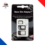 Nano SIM Et Micro SIM Cartes Kit Adaptateur Pour Smartphone, Set 4 En 1