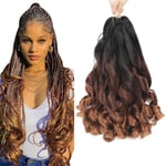 7 Packs French Curl Braiding Hair - 16 Inch Curly Braiding Hair 1B/33/30 French Curls Braiding Hair Extensions for Black Women (16 Inch(7Packs), 1B/33/30)