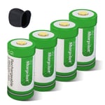 Arlo CR123A Batteries, 4 Pack 3.7V 750mAh Lithium Batteries, Reusable Batteries with Arlo Skin, for Flashlight/Arlo Camera/Microphone/Electric Shaver/Alarm Clock/Security CCTV Camera(Green)