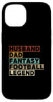 Coque pour iPhone 14 Mari et papa Fantasy Football Legend Funny Men Retro