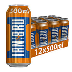 IRN-BRU Regular, 12 Pack Original Big Can Fizzy Drinks - 12 x 500ml Big Cans