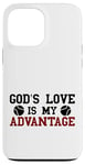 Coque pour iPhone 13 Pro Max God's Love is My Advantage Christian Tennis Jesus Christ