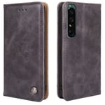 Sony Xperia 1 IV Fodral med Kortfack Flip Grå